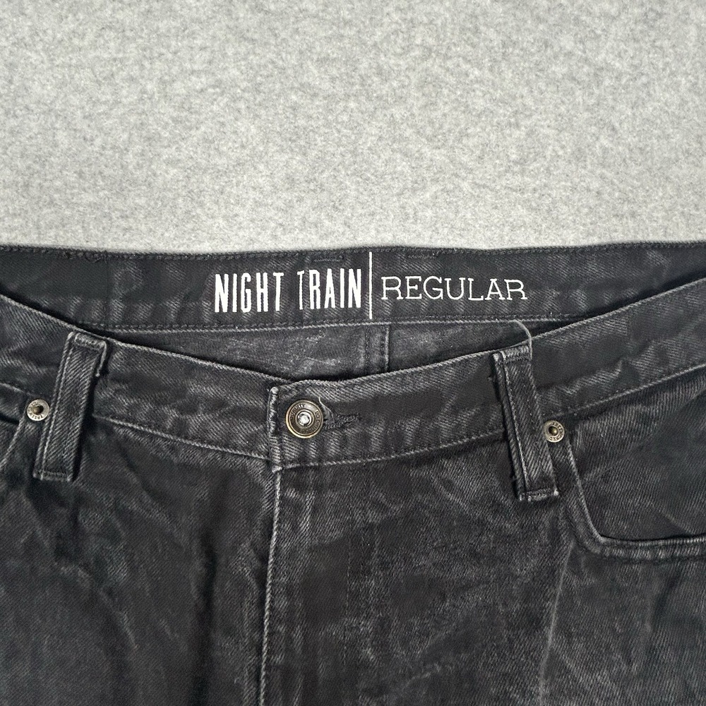 Free World Night‎ Train Black Jeans Mens 38x34 Regular Fit Denim Pants - Picture 2 of 8